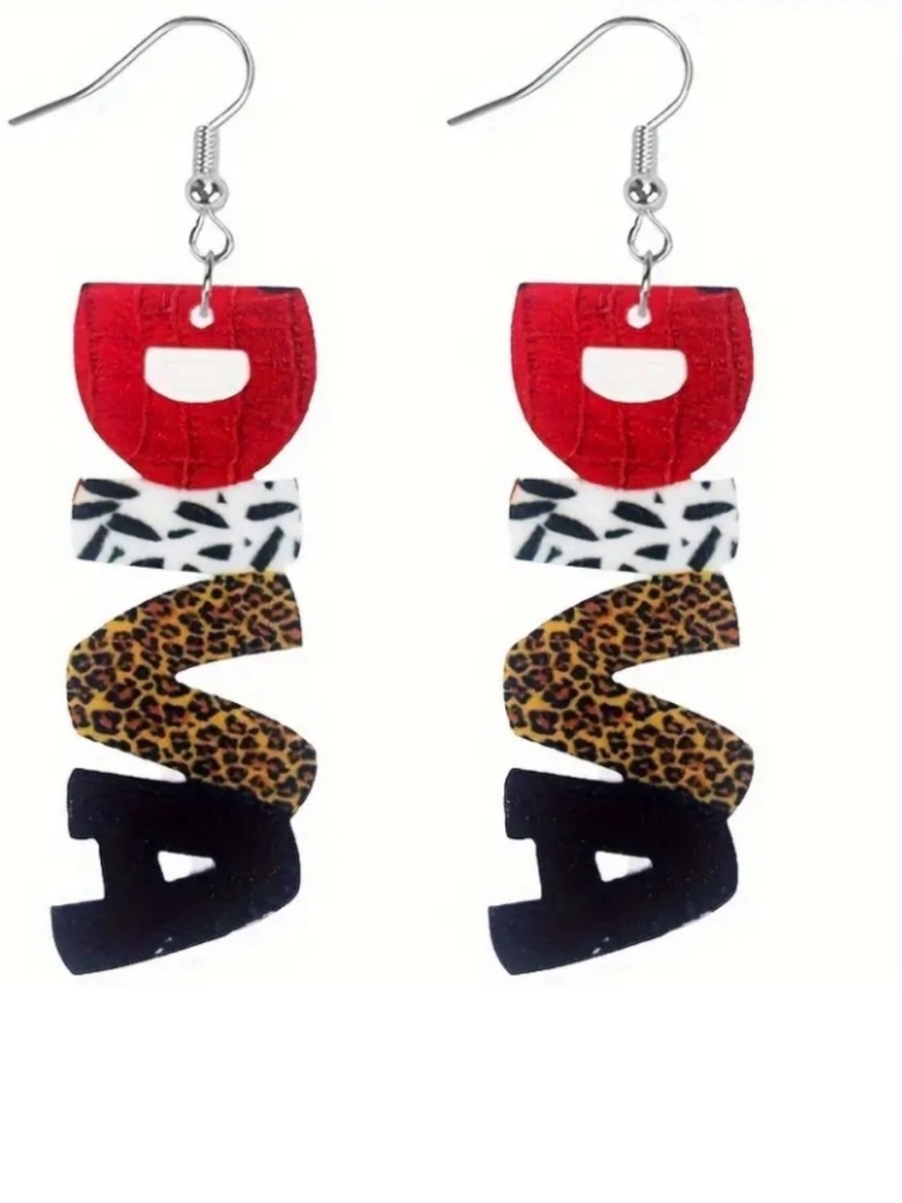 Chic Leopard Print Diva Acrylic Drop Earrings